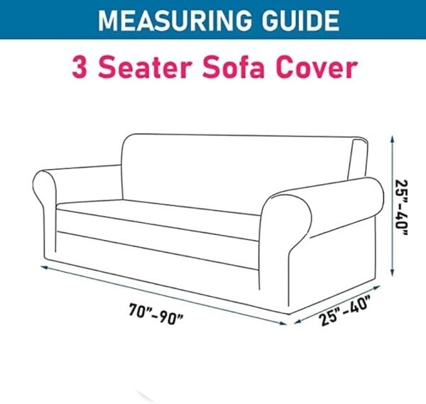 Sofa Cover 5 Seater (3+2) Fully Covered Universal Non-Slip Sticky Elastic Stretchable Couch Sofa Set Slipcover Protector for (3+1+1 Seater), Brown Plain