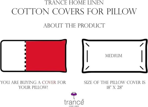 100_ Cotton Printed Pillow Covers _ Pillow Cases _ Set of 2 Piece Pillow Covers only _Standard Size (Dori Clay Red, 18 X 28 inch)