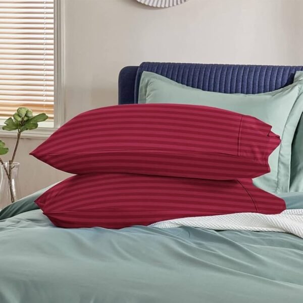 100_ Cotton Printed Pillow Covers _ Pillow Cases _ Set of 2 Piece Pillow Covers only _Standard Size (Dori Clay Red, 18 X 28 inch)