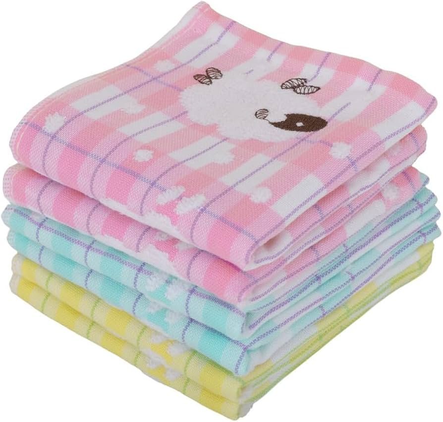 Face Towels for Women, Kids, Girls & Babies, Handkerchief for Women - Gentle & Absorbent 25x25 CM. - Set of 6