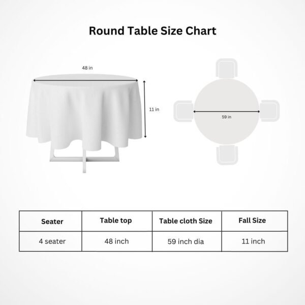 Premium Cotton 60 Inch Circular Table Cloth, Birds Land Round 4 Seater Table Cover With Designed Border_(60In Diameter) - Pack Of 1, Multicolor