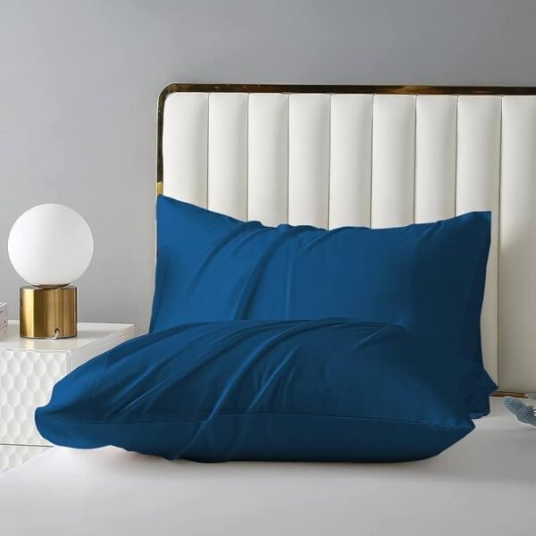 Microfiber Solid Plain Pillow Covers _ Ultrasoft Breathable Envelope Closure_ Pack of 2 Pillow Covers King Size (Teal Blue, 20 x 30 Inches)