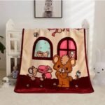 AC Baby Blanket Swaddler Wrapper Flannel Soft and Comfortable for 0-5 Years Baby Girls and Boys with Monkey Print-Monkey Coral