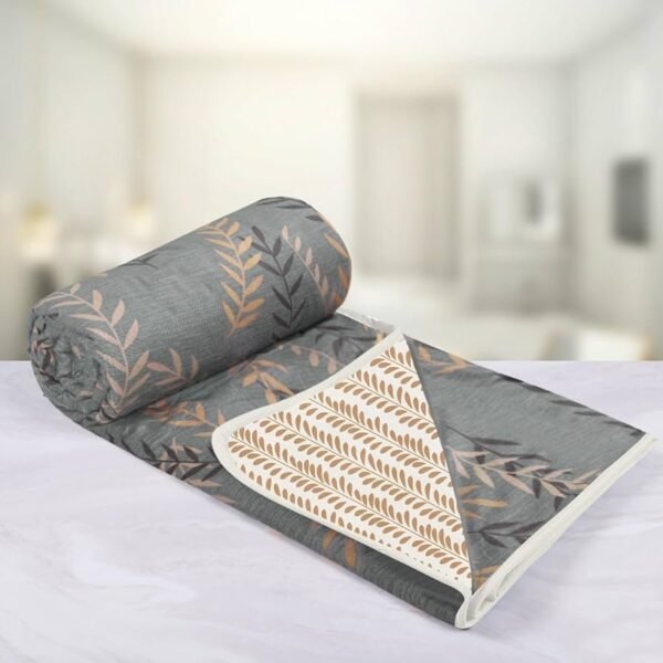 Reversible Microfiber Dohar Single Bed, Lightweight AC Blanket for Summer for Cozy Sleep and Ultimate Comfort (58x86 inches, Fern Night)