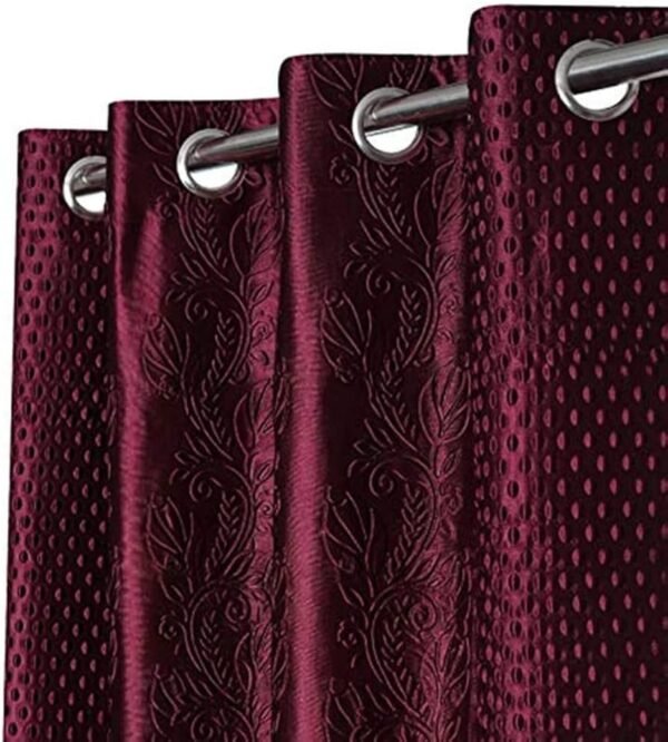 Heavy Long Crush Floral Punching Design for Window Wine 5 Feet  Set of 2