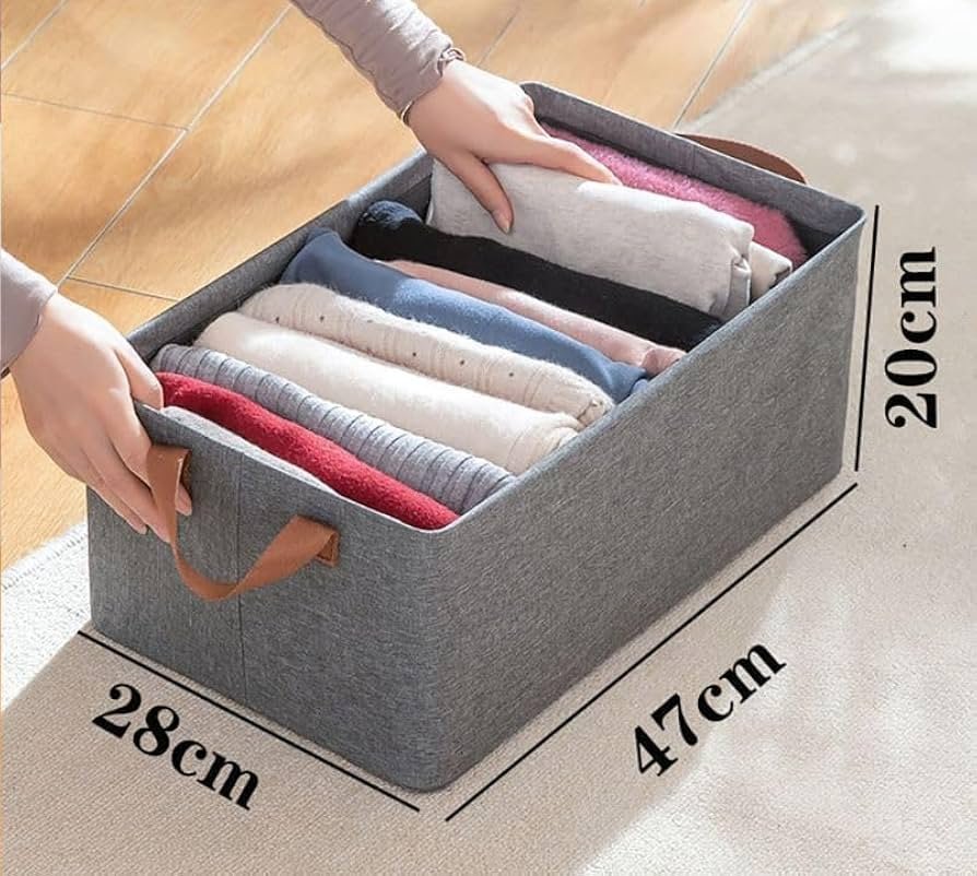 Premium Collapsible Fabric Storage Cubes Organizer with Handles Foldable Storage Baskets for Organizing Toys, Books, Shelves, Closet (4 PCS, Big Storage Box)