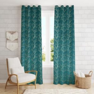 Premium Quality Velvet Fabric Room Darkening Curtains 5 Feet for Window, Aqua Green, Pack of 4 Pieces