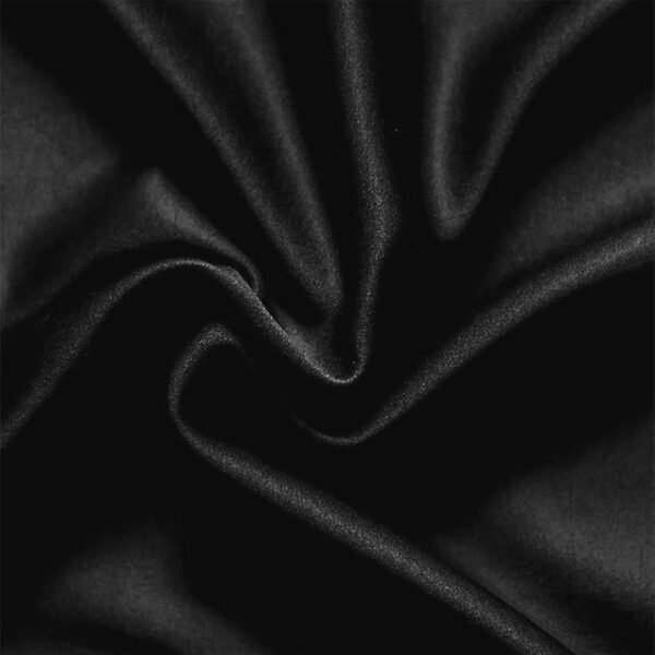 Solid Bedsheets for Double Size Bed, 300 Threadcount Satin Bedsheet Set, Premium Bedding Set with Pillow Cover, Versailles Vista Grandeur Bedspread, Black, Upto 350 Tc