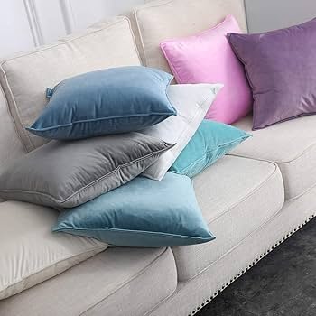 Decorative Velvet 200 TC Cushion Cover Pack Of 1-16_X16_-41X41 Cm-Baby Pink-Soft Pillow Covers Cushion Case For Sofa Bedroom Living room Chair Car