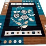 Persian Acrylic Rectangular Shape Carpet For Your Living Room & Drawing Room (150X210 Blue Colour)- 5X7 Feet _