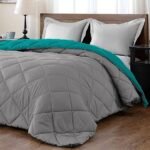 220 GSM Reversible Microfiber AC Comforter – All-Season Single Bed 3-Layered Quilted Blanket/Duvet for Mild Winter (230×150 cm, Floral Light Green)