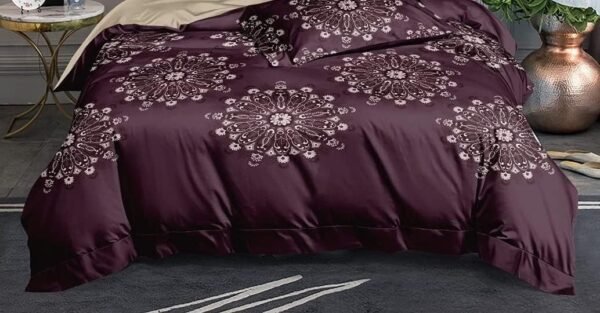 Glace Cotton King Size Duvet Cover , Comforter Cover ,Rajai Cover ,Blanket Cover , Quilt Cover Double Bed with Zipper (90_ × 100_ inch, Wine)