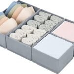 Non-Woven Foldable Drawer clothes  Organizer, Closet Cubes Storage Box Socks, Bra, Tie, And Scarves, Set Of 4 (Greyclothing)