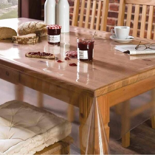 Table Cover for 4 Seater _ PVC Golden Lace Tea Table Cover _ Center Table Cloth for Living Room _ Hall _ CTC _ 40x60 _ Transparent