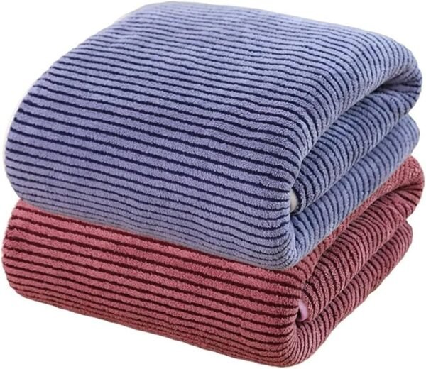 Quick Dry Hand Towel for Wash Basin Gym Sports Travel-Super Soft Microfiber Face Towel for Men & Women-40 x 60 cm (Blue-Wine, Pack of 2)