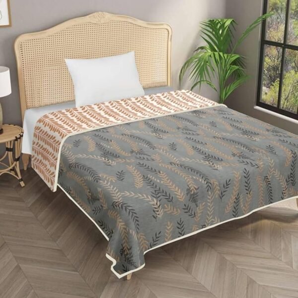 Reversible Microfiber Dohar Single Bed, Lightweight AC Blanket for Summer for Cozy Sleep and Ultimate Comfort (58x86 inches, Fern Night)