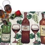 Wine Theme Eco-Friendly Cotton Dining Table mats – Reusable, Machine Washable, Everyday Use Multicolor Rectangular Placemats, Set of 4 (33x47 cm)