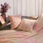 Decorative Blush Heart Duo Pack of 2 Cushion Cover for Valentine Gifts for Loved Ones - Stylish Throw Pillow Covers for Sofa & Bedroom, Romantic Home D?cor