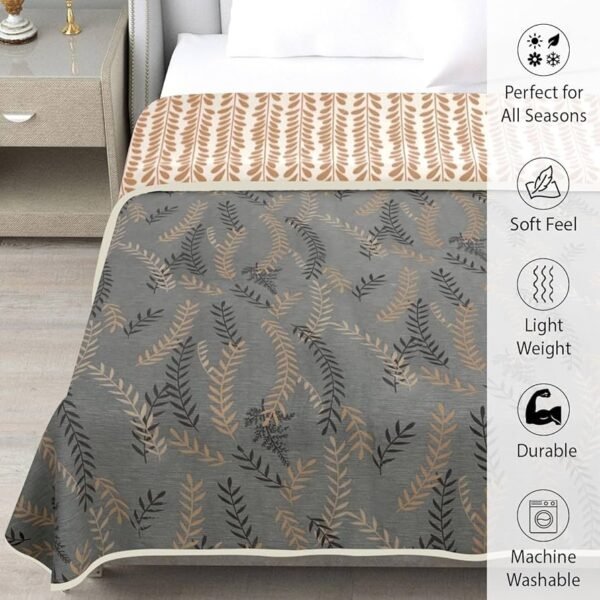 Reversible Microfiber Dohar Single Bed, Lightweight AC Blanket for Summer for Cozy Sleep and Ultimate Comfort (58x86 inches, Fern Night)