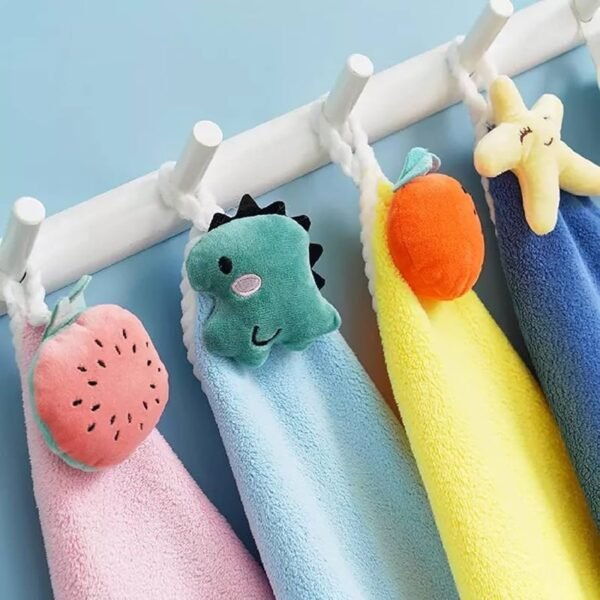 Wash Basin Hanging Hand Kitchen Towel Napkin with Ties _ Soft Hanging Hand Towel for Bathroom & Kitchen- Set of (4)