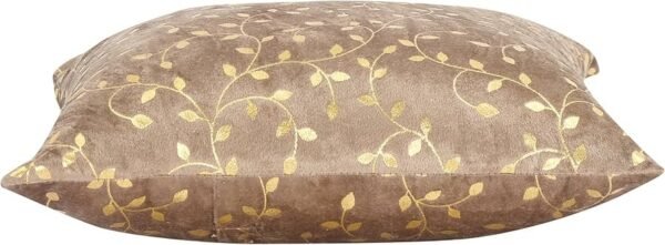 Velvet Cushion Covers, 40 x 40 cm-16 x 16 inches,250 TC, Back Zipper (2, Brown)