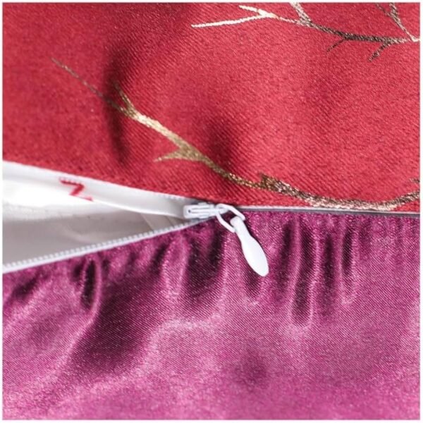 250TC Sofa Cushion Pillow Covers, Multicolor, Set of 2 Ethnic Cushion Covers(Maroon, 12X12 Inches)