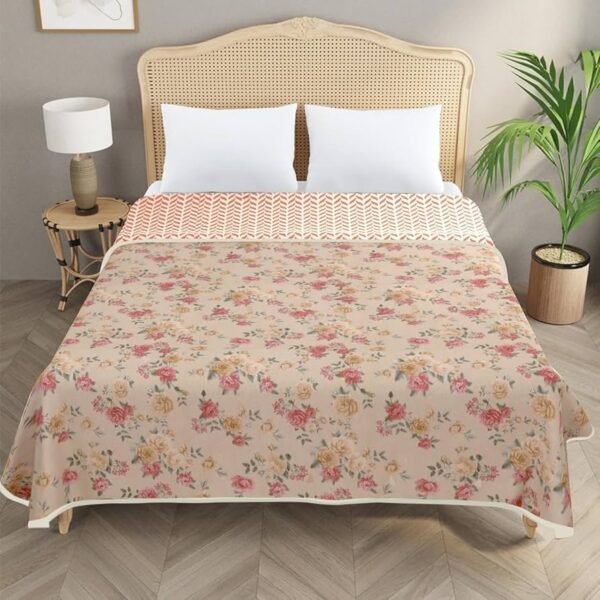 Reversible Microfiber Dohar Double Bed, Lightweight AC Blanket for Summer for Cozy Sleep and Ultimate Comfort (84x88 inches, Rose Soft)