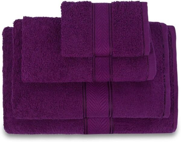 Premium Elegance 100_ Cotton-Soft-Highly Absorbent - 450 GSM - (Pack of 6 Family Towel Set, Cheer Wine)