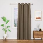 90  Blackout Door Curtain with Tie Back 7 feet 1 Pcs  Room Darkening, Thermal Insulated, Noise Reducing Heavy Polyester Solid Curtain (Brown Colour)