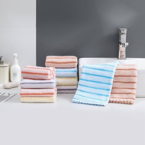 Polyester Luxurious Soft and Super Absorbent Hand Towels - 300 GSM Towels - 55x30 cm, Multicolor (Pack of 5)