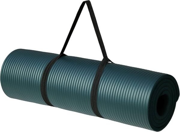 13mm Extra Thick NBR Yoga and Exercise Mat with Carrying Strap, Steel