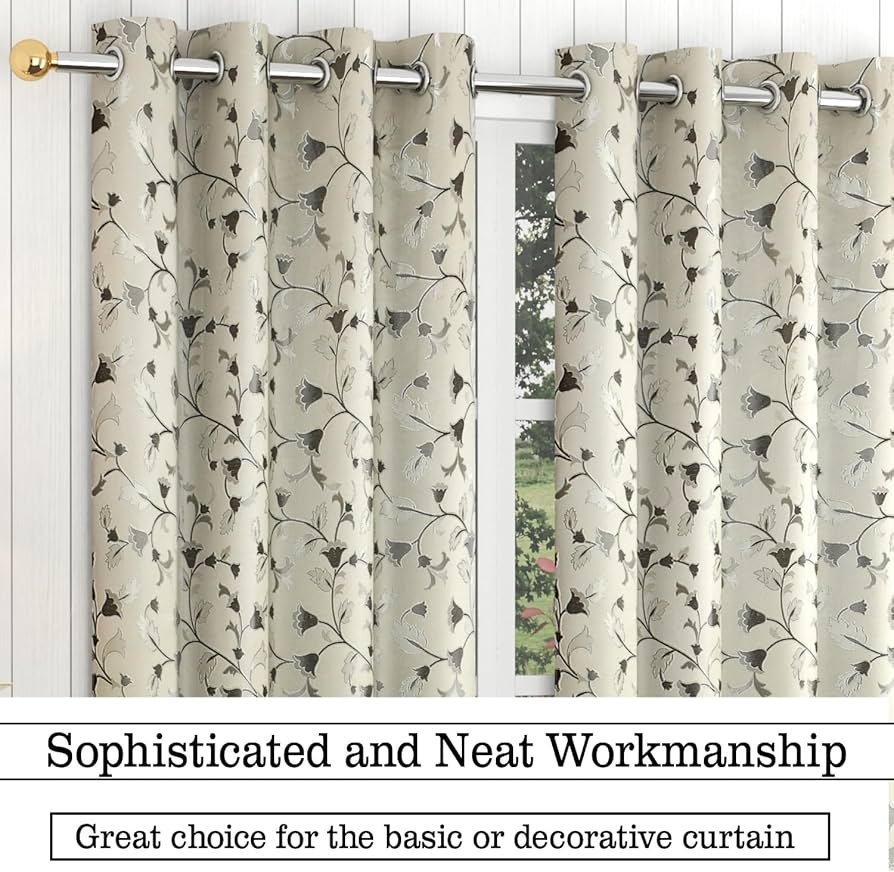 Curtains for Door 8 Feet Long Door Window Curtain Premium Polyester Weaved Parda Latest Modern Parde for Living Room Bedroom Home Office Screen Eyelet Ring (Gray, 2pc)