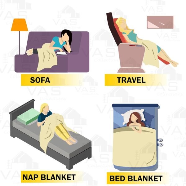Premium Plush Single Blanket   300 GSM Lightweight Cozy Soft for Bed, Sofa, Couch, Travel & Camping  150x220 cm or 60X86 inches  Blue  Polyester