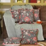 Cotton Cushion Covers Set of 5_ 16x16 Inches_ Pink Flowers _