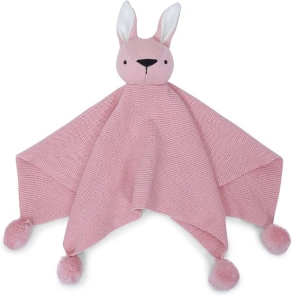 100 Cotton Knitted Blanket for New Born Baby   Baby All Season AC Blankets   Quilt Wrapper for New Born Boy & Girl   Size 80 cm x 100 cm, 0 to 2 Years   Thumbie with Toy (Pink)