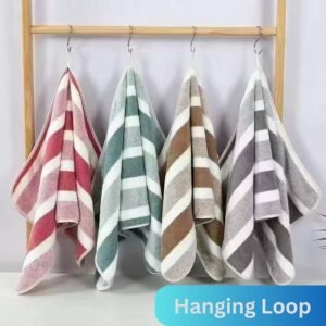 Hand Towel Set of 2-Super Soft Quick Dry Microfiber Face Towel for Women Men-Hanging Loop Napkins for Wash Basin Gym Sports Travel-40 x 60 cm(Brown-Red, Set of 2)