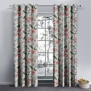Whiteout Floral Door Curtains 7 Feet Set of 2
