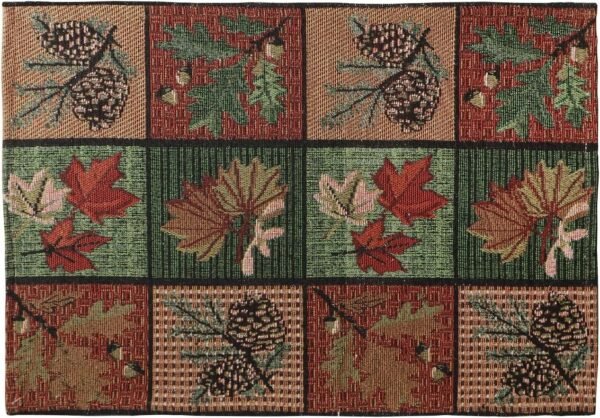 Premium Dinning table Placemats Set of 4 (12x18 Inches)  Multicolor Leaf