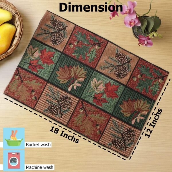 Premium Dinning table Placemats Set of 4 (12x18 Inches)  Multicolor Leaf