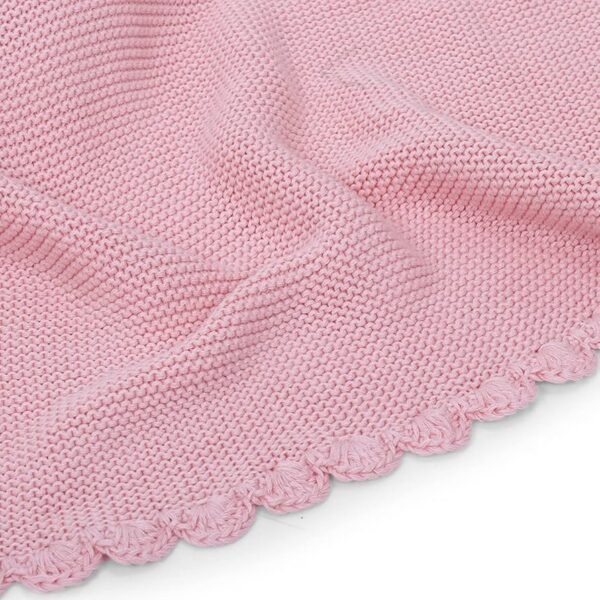 100 Cotton Knitted Blanket for New Born Baby   Baby All Season AC Blankets   Quilt Wrapper for New Born Boy & Girl   Size 80 cm x 100 cm, 0 to 2 Years   Thumbie with Toy (Pink)