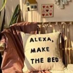 The Alexa Pillow Cover _ Boho Cushion Cover Soft _ 16 x 16 inches _ Embroided _ Ivory Square Pillow for Room Decor _