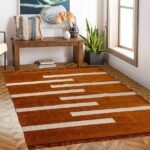 Carpet 5x7 Feet _ Soft Velvet Rug for Living Room, Hall & Bedroom _ Floor Carpet for Home _ Designer Dari for Floor 150x210 cm _ Non-Slip, Trendy & Durable Kalin (Light Brown)