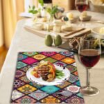 PVC Printed Placemats for Dining Table and Kitchen (45 X 30 Cm) Set of 6 Pieces