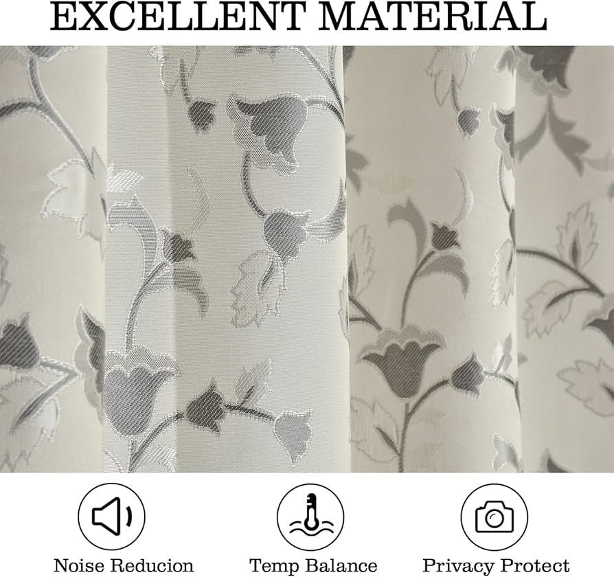 Curtains for Door 8 Feet Long Door Window Curtain Premium Polyester Weaved Parda Latest Modern Parde for Living Room Bedroom Home Office Screen Eyelet Ring (Gray, 2pc)