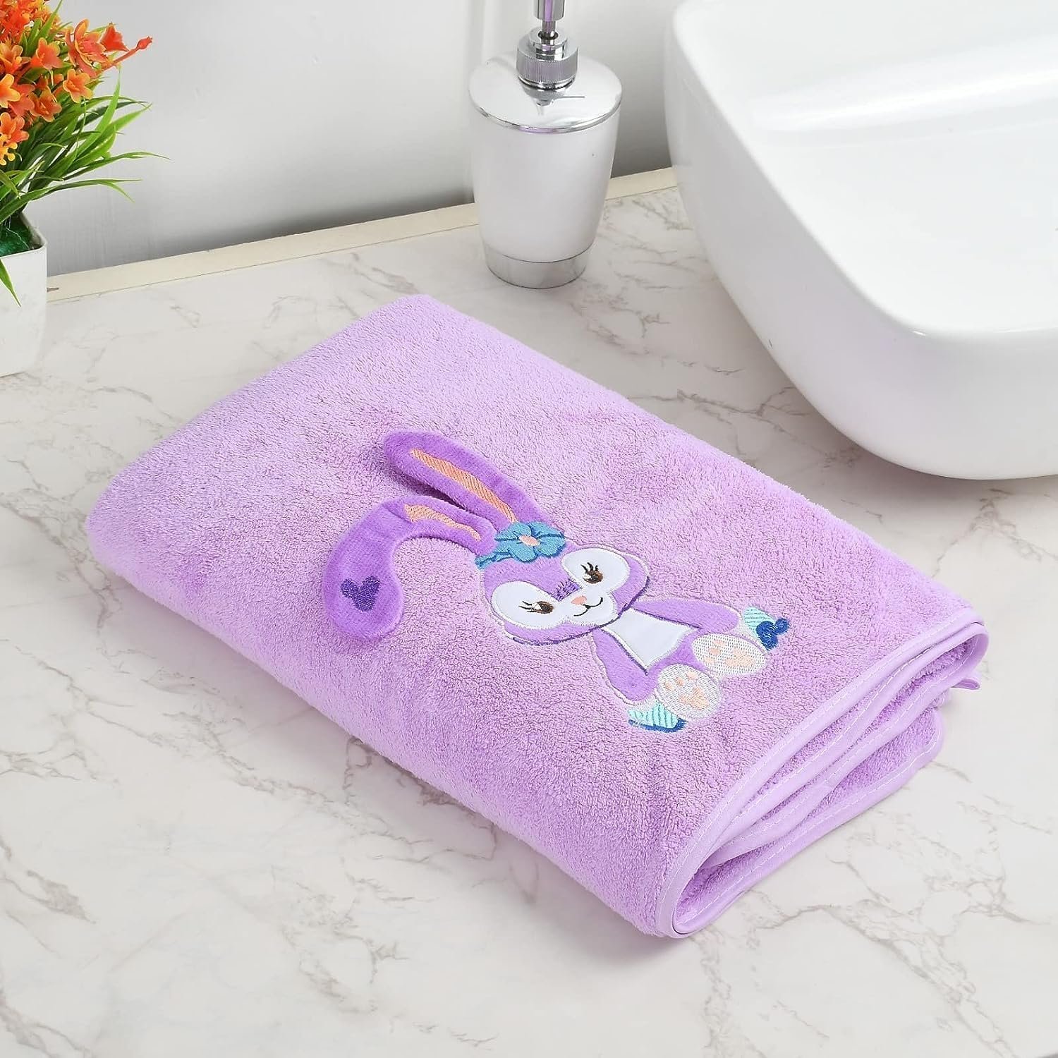 Kids Bath Towels Quick Dry Super Absorbent Super Soft Bath Towel for Babies Toddler-Baby Towel for Boys and Girls (Purple, Pack of 1) _