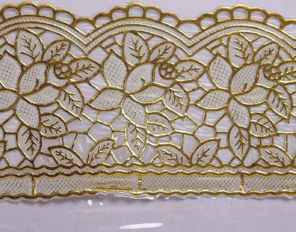 Table Cover for 4 Seater _ PVC Golden Lace Tea Table Cover _ Center Table Cloth for Living Room _ Hall _ CTC _ 40x60 _ Gold