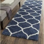 Polyester Fluffy Fur Rug Shaggy Modern Carpet for (Thickness - 2 Inch) for Living Room, Bedside, Office,Guest Room, Kids Room Wedding Carpet,(1.5x4 Feet, Blue Ivory)