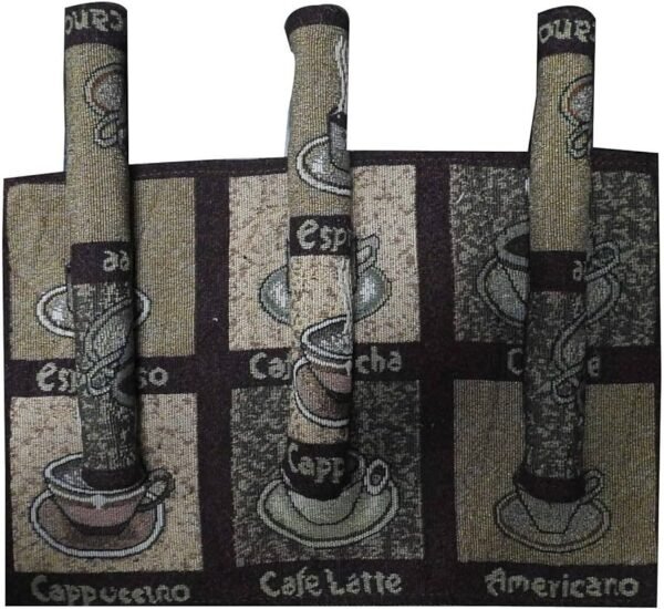100_ Cotton Coffee Time Rectangular Dining Table mat. Brown Set of 4