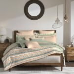 Classic Collection King 3-Piece Bedsheet Set, 100_ Cotton, Double Bed (1 King Size Bedsheet with 2 Pillow Covers, 210-thread Count, Opulent Texture-Geo Play Aqua