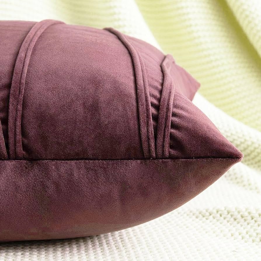 Velvet Cushion Cover Pack of 1-12_ x 20_ - 30 x 51 cm - Jam - Soft Pillow Covers Cushion Case for Sofa Bedroom Livingroom Chair Car, Cushion Cover with Random Zig Zag Pattern